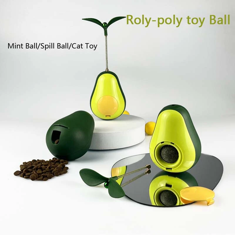 Popular New Cats Toy Avocado Shaped Multifunctional Mint Ball Leaked Roly-Poly Toy Cats Toy Durable Easy To Use