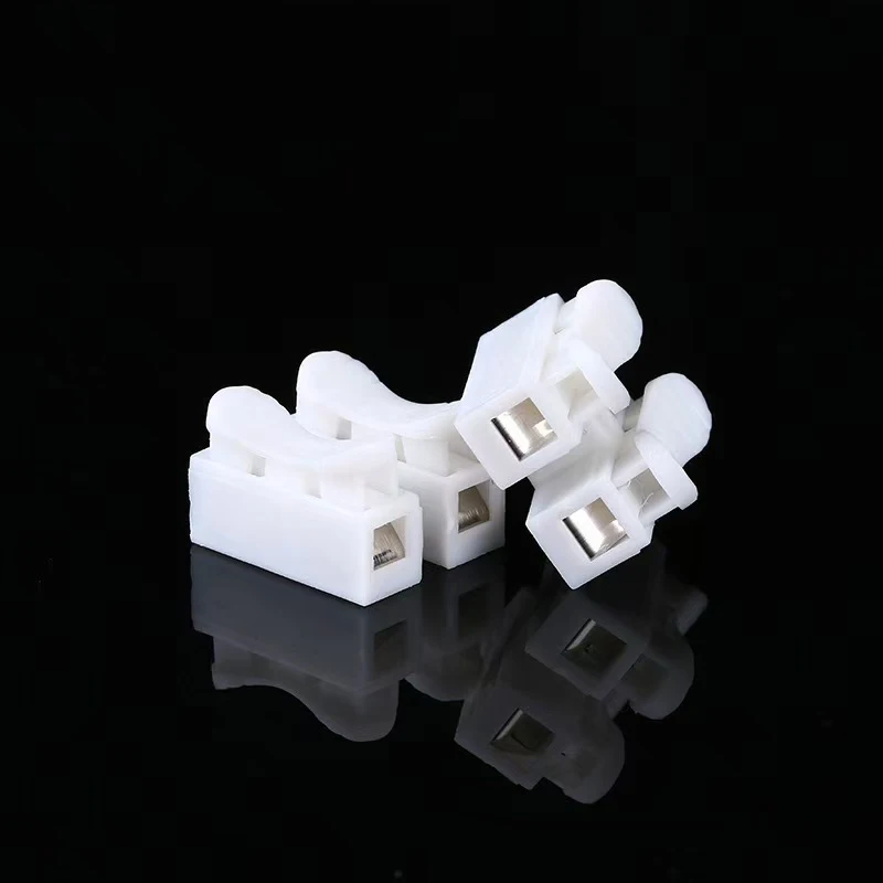 20Pcs CH2 Spring Quick Wire Connector Cable Clamp 2p Electrical Crimp Erminal Block 2 Way Easy Fit For Led Strip