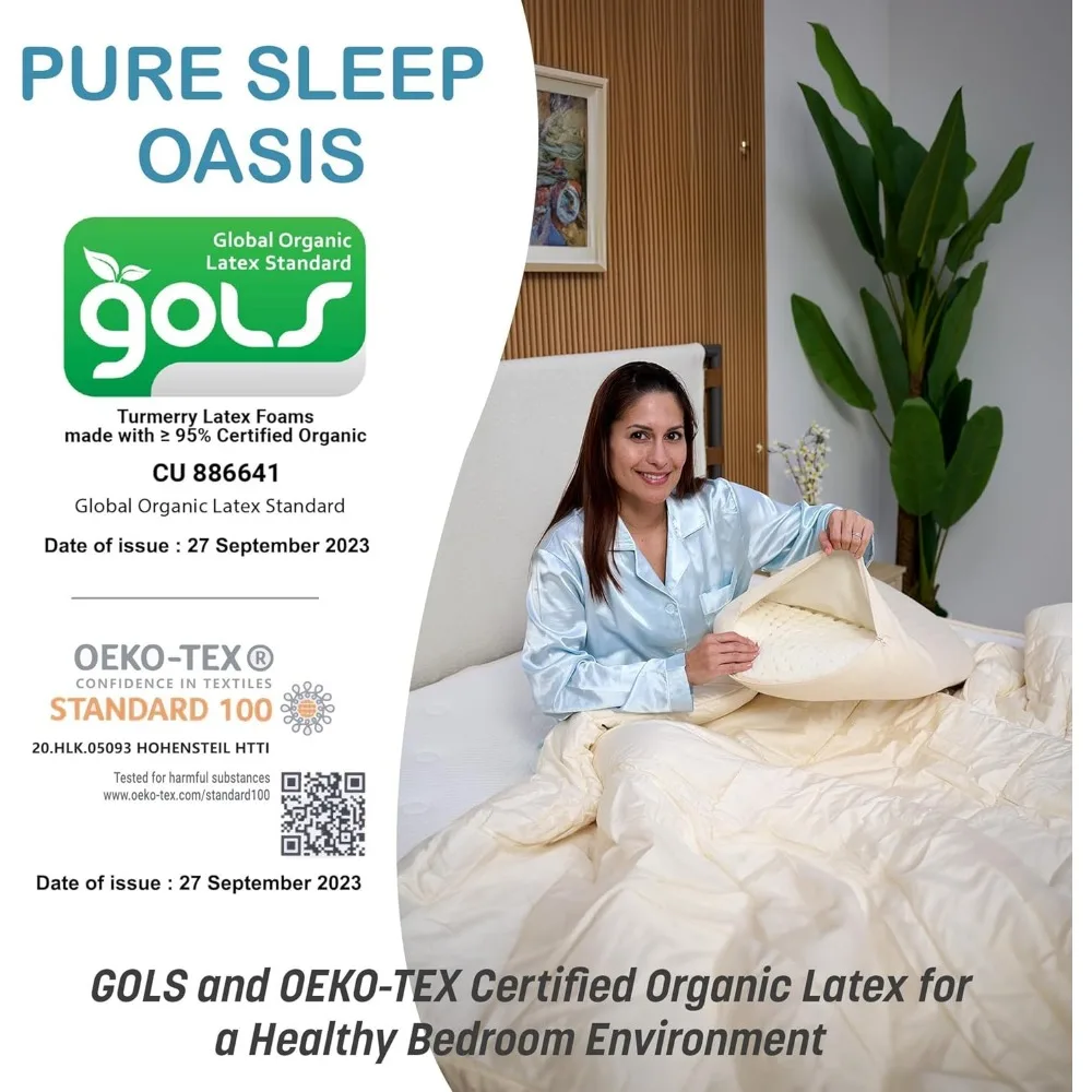 Certified Organic Latex Foam Pillows for Comfortable Sleep in Various Sleeping Positions