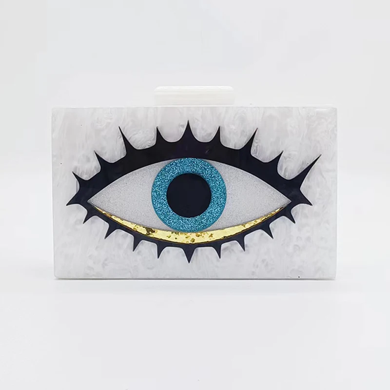 Ladies New Luxury Clutch Bags matrimoni portamonete Evening Party Evil Eye Hand Bag portafogli a tracolla in acrilico per le donne