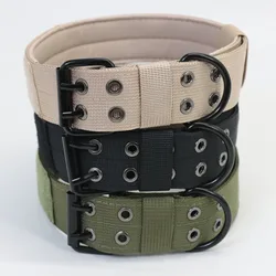 Collare tattico per cani della polizia regolabile in Nylon duarabile tedesco Shepard per accessori per animali domestici da addestramento a piedi di taglia media