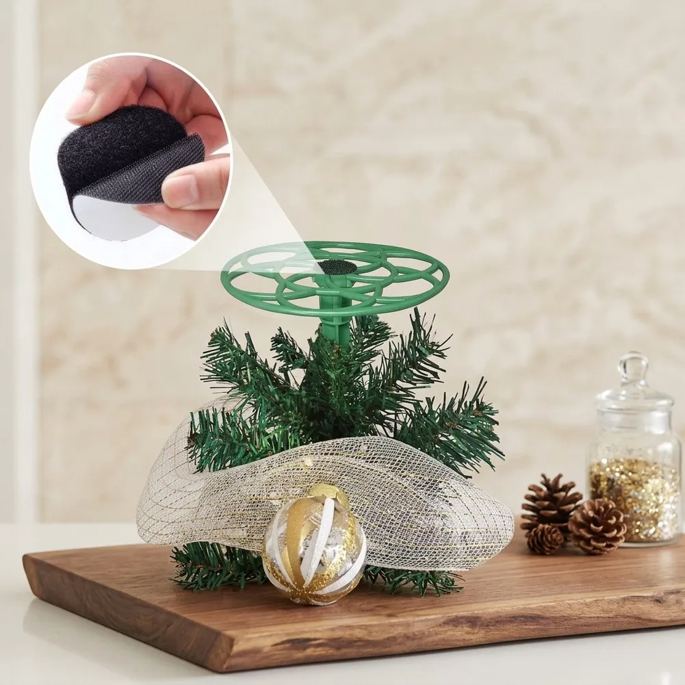 Christmas Tree Crown Holder Adjustable For Stabilizer Kit 15cm 19cm 23cm Green Plastic Support Rod For Holiday Decor Ornaments