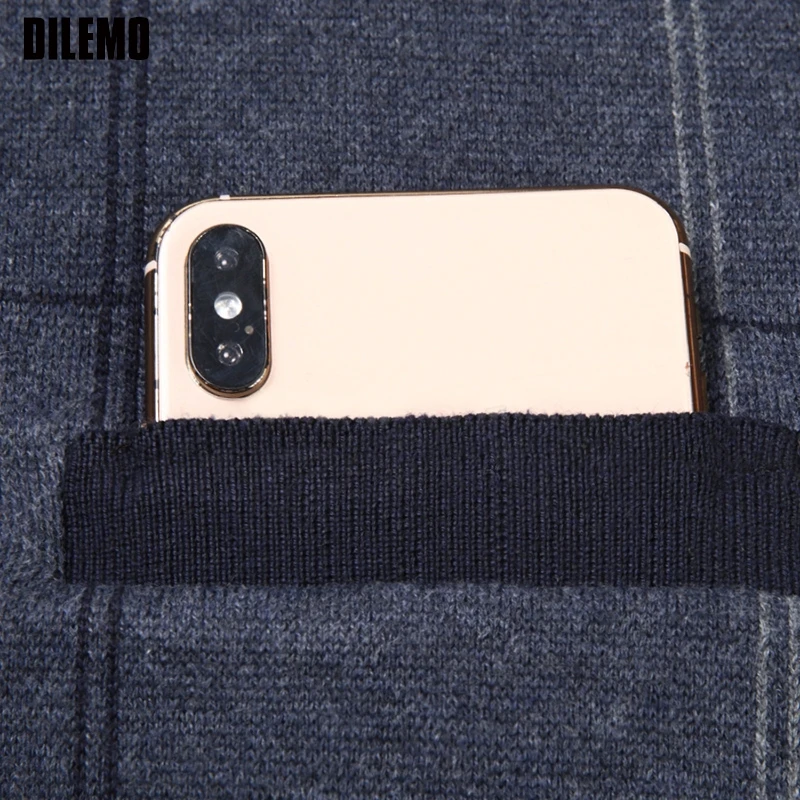 เสื้อคาร์ดิแกนไหมพรมแฟชั่นแบรนด์ใหม่คุณภาพสูง ลายสก็อตสุดอินเทรนด์ เสื้อโค้ทลำลองสำหรับฤดูใบไม้ร่วงและฤดูหนาว เสื้อแจ็คเก็ตผู้ชาย