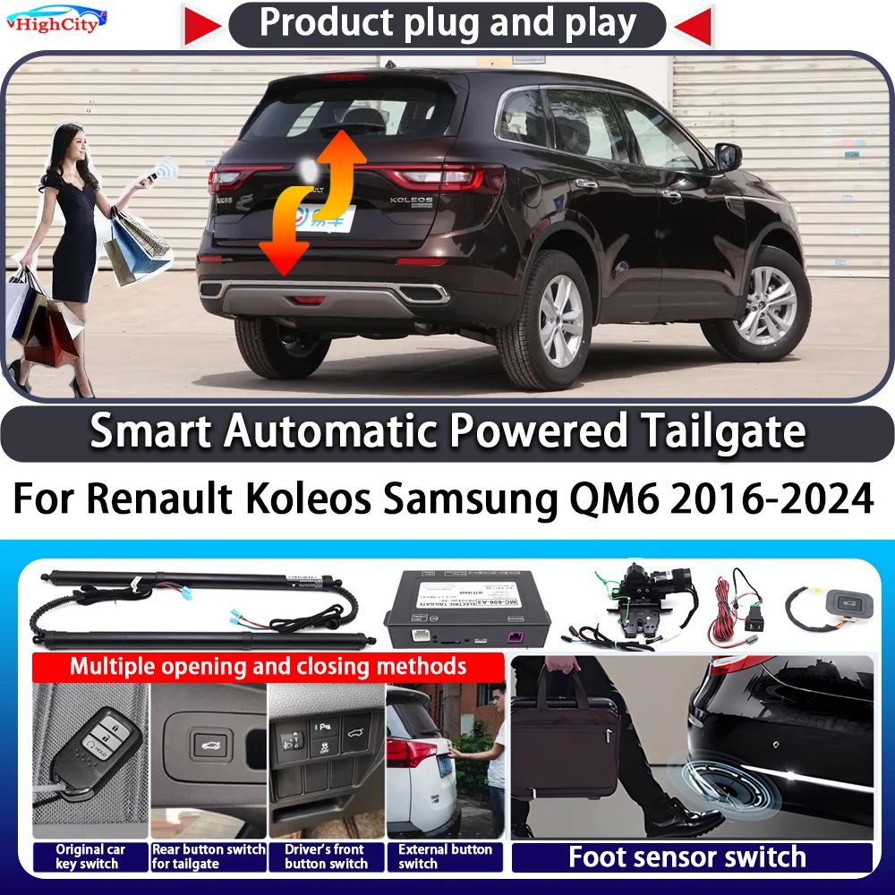 

For Renault Koleos Samsung QM6 2016-2024 Smart Automatic Powered Tailgate Key Control Trunk Close Kit Electric Power Tailgate