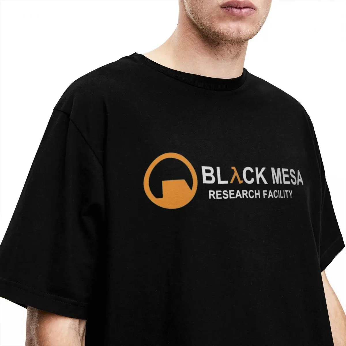 Streetwear T Shirt Black Mesa Logo 100% Cotton T-Shirt Halfed Game Life Cool Hippe Tee Shirt for Couple Summer Short Sleeve Tops