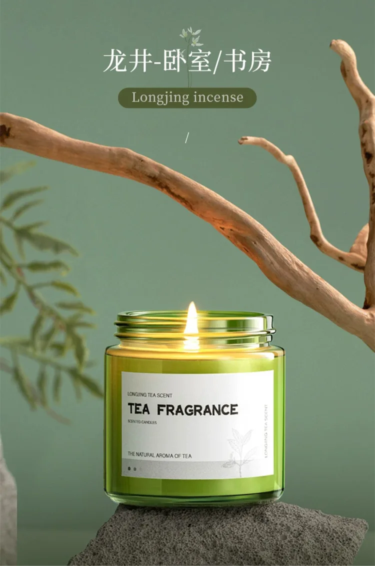 Tea scented candles household smokeless handmade aromatherapy retro atmosphere soybean wax fragrance souvenir gift
