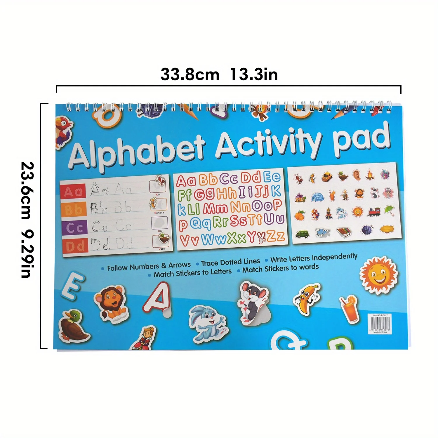 Alphabet Activity Workbook, Tracing and Match Game for Early Childhood Education Materials, Kindergarten Classroom Supplies