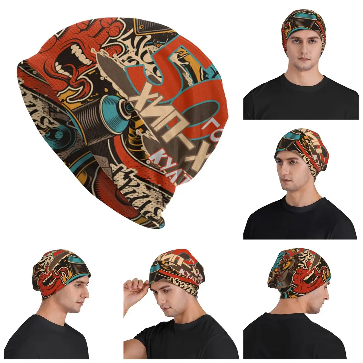 

Городской узор, хип-хоп, граффити, уличное искусство, унисекс, шапочки для взрослых, вязаная шапка, теплая модная осенне-зимняя шапка Skullies