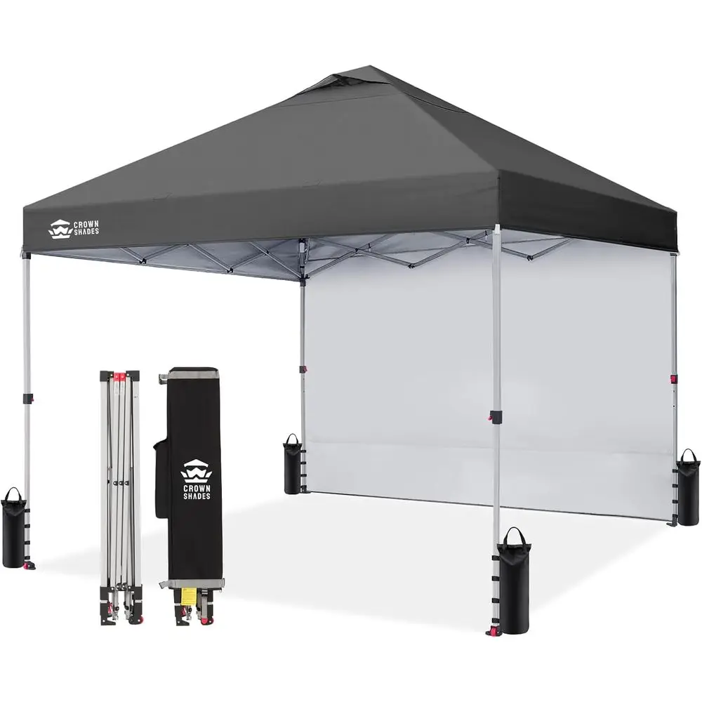 

10x10 Instant Beach Tent with One-Push Setup, Outdoor Sun Shelter for Events, Parties, Camping - Easy Storage Cover Bag (Grid Gr