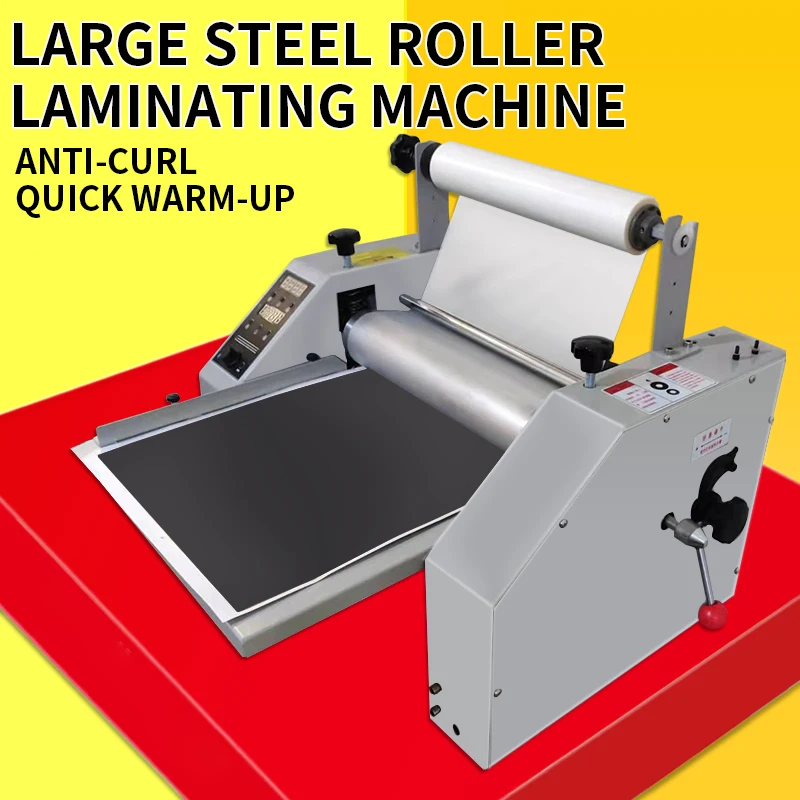 Laminating machine 350 cold laminating hot laminating fully automatic anti-curling large steel roller laminating advertising