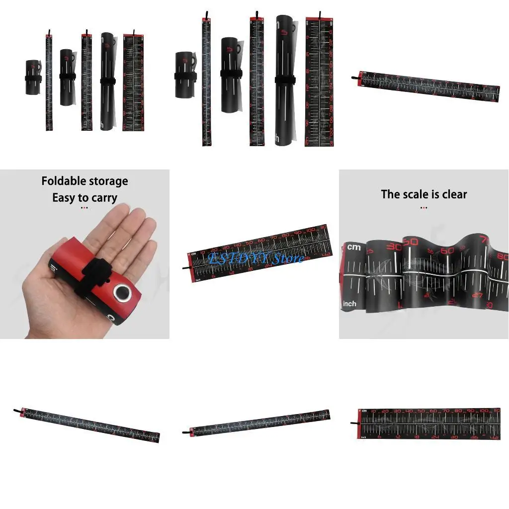 

G6DE Fishing Measurement Tape Foldable Fishing Measuring Tool Water Resistant Fish Length Gauge Flexible Fishing Ruler Scale