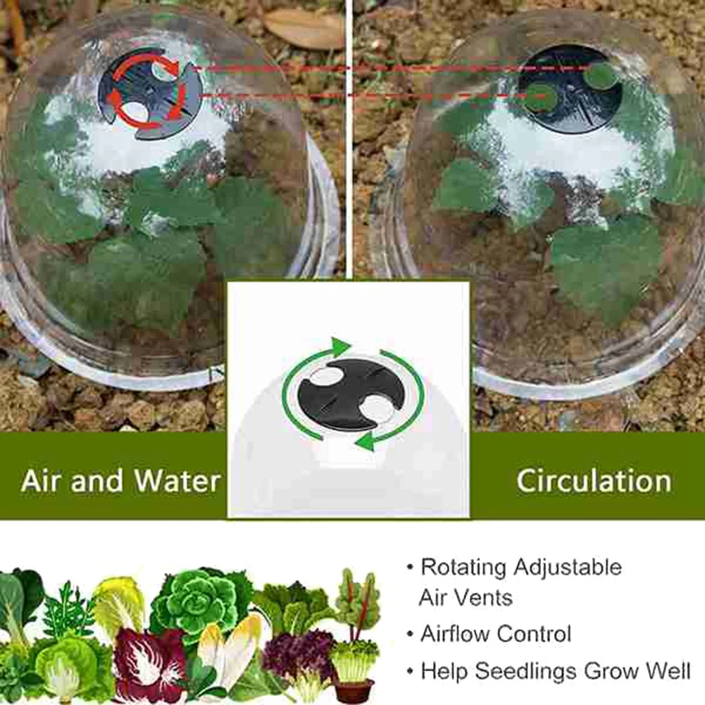 

ABLN-34Pcs/Set Plant Protect Cover Plastic Mini Greenhouse Anti Freeze Plant Covers For Flowers Accessories Clear 26 X 21Cm