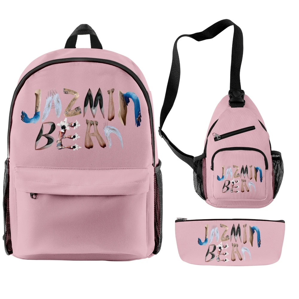 Jazmin Bean Tour Backpack Three Piece Set Women Men Shoulders Bag Fashion Streetwear Travel Bags