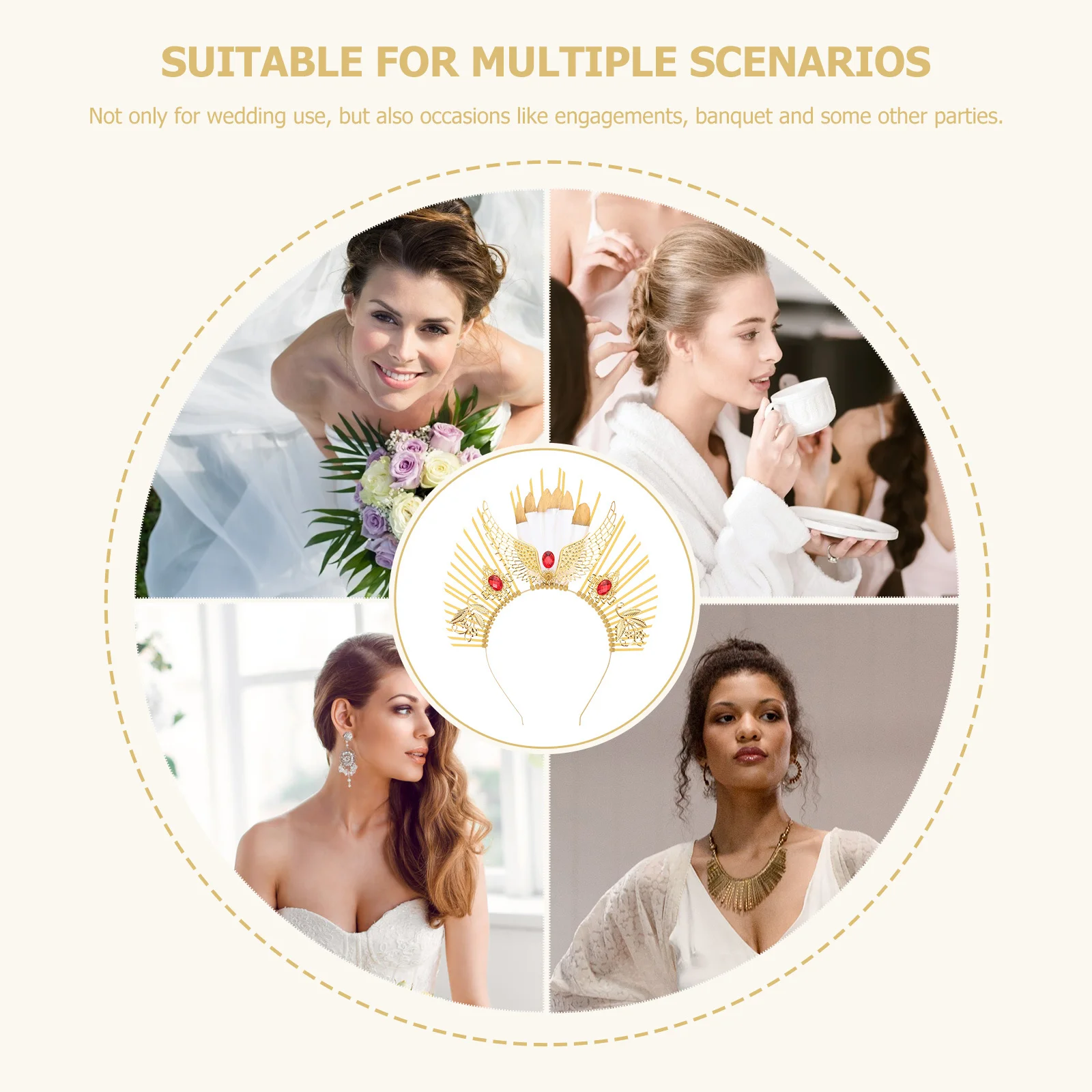 

Девственная повязка для волос, темный элегантный вечерние головной убор, женские обручи для волос, свадебные и помолвочные украшения для волос своими руками, повязка на голову