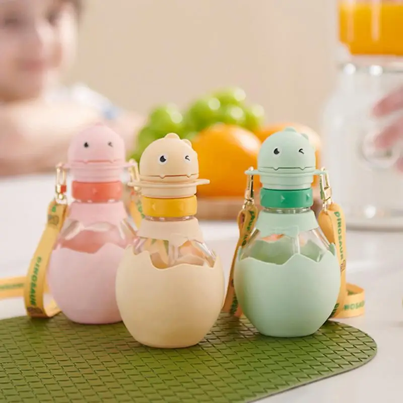 Milk Sippy Cup Cartoon Leak-Proof Drinking Bottle Cute Reusable Drinking Bottle Colorful Children Drinkware For Outdoor & Indoor