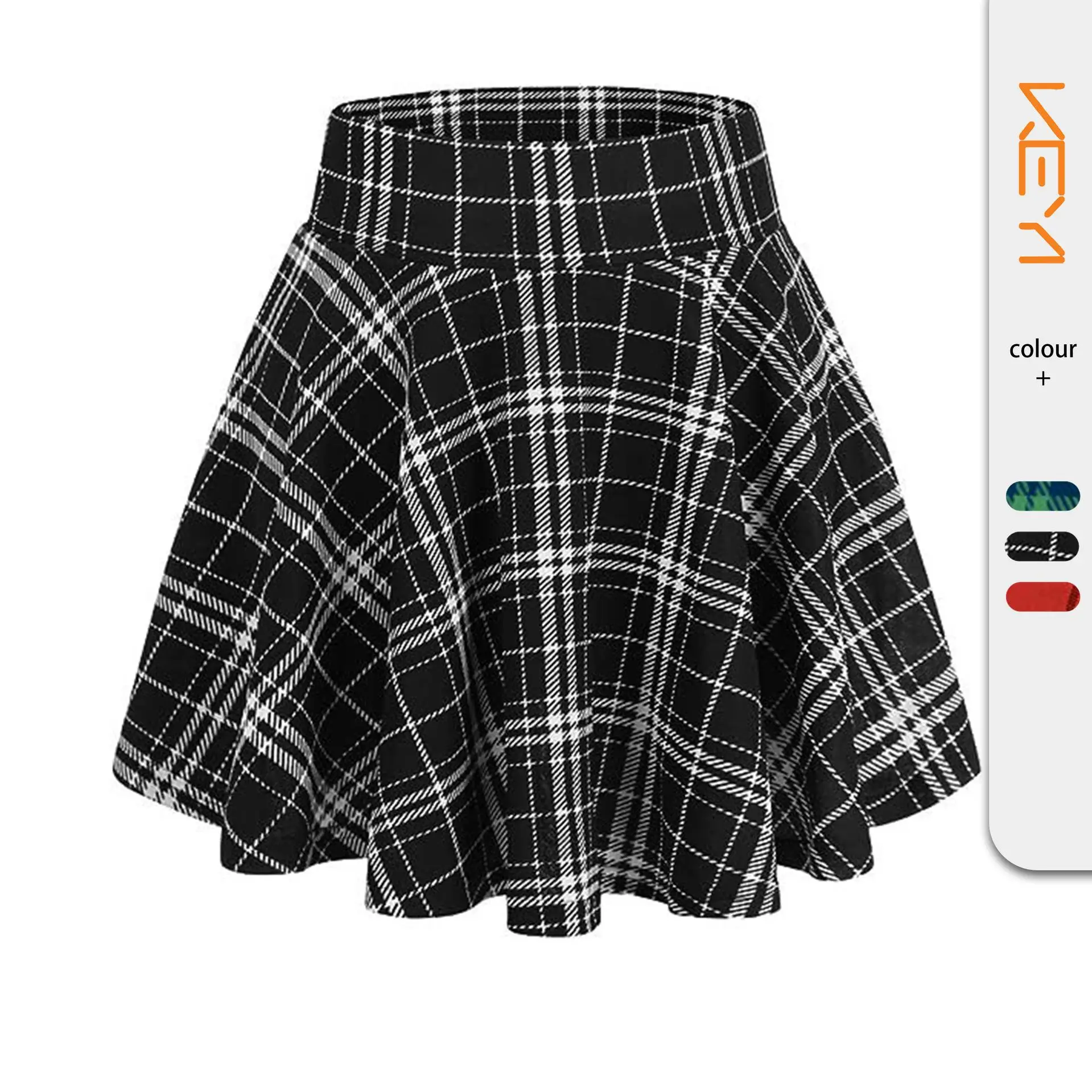 

Women's High Waist Pleated Skirt Slimming Plaid f Body Street Sle Polyester Fiber Home Outdoor Wear Iron-Free