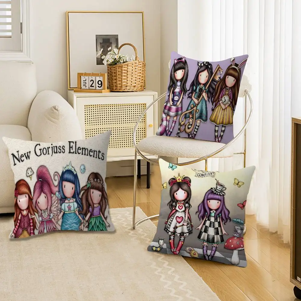 S-Santoro G-Gorjuss Pillow Gift Home Office Decoration Bedroom Sofa Car Cushion Cover case 45x45