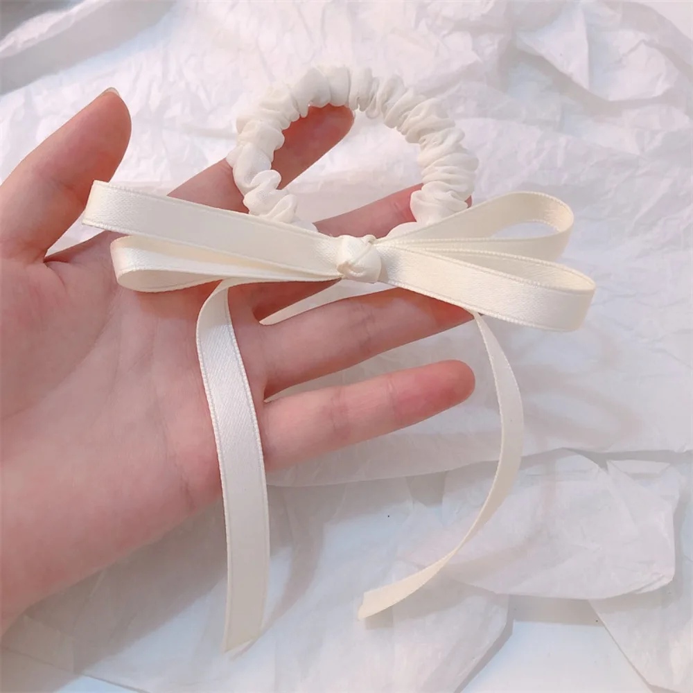 High Elasticity Ribbon Bow Headband Bow Design Ribbon Material Elastic Hairband Streamer Style Elastic Band Hair Bands
