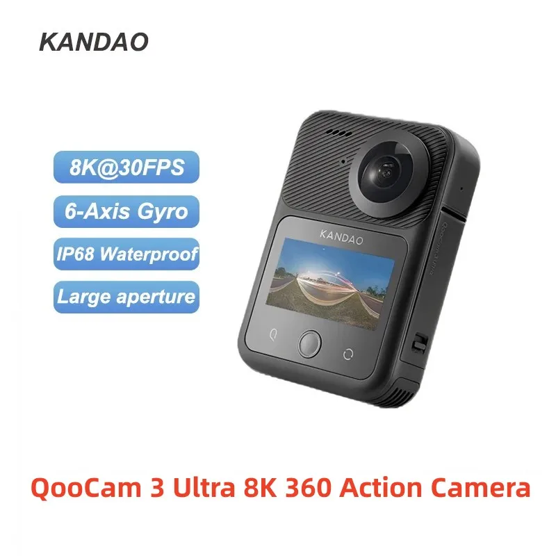 

KanDao QooCam 3 Ultra 8K Ultimate Vision 360 Action Camera Waterproof Sports Camera with Dual 1/1.7" Sensors HDR Fast Aperture