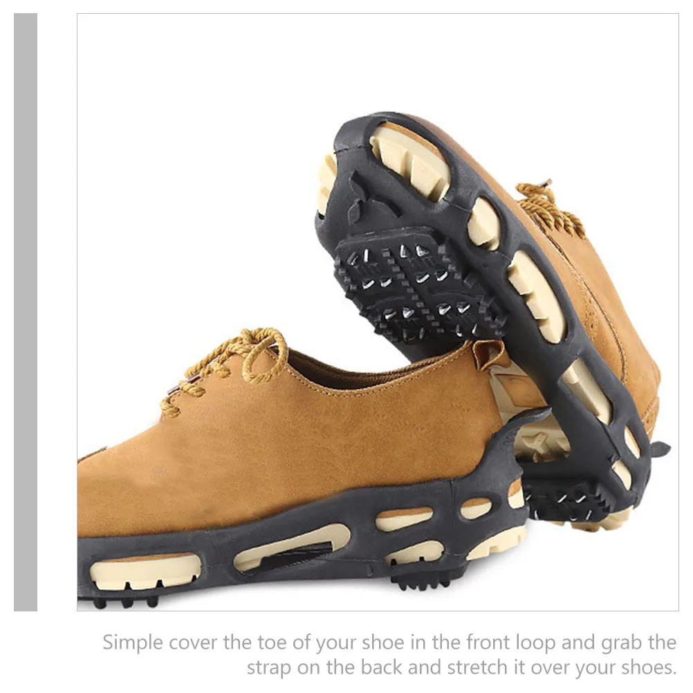 

1Set Anti-Slip Shoe Cover Tpe Material Hard Nails Flexible Rubber Band Suitable Multiple Shoes Sizes Ice Fishing Hunting Walking