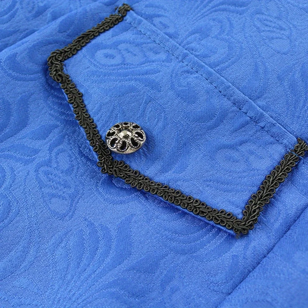 3D مفصلية قطع الأسود الوقوف طوق الرقص زي الرجعية طويلة الأكمام مجموعة المضادة للتجاعيد ثنى الأداء اللباس