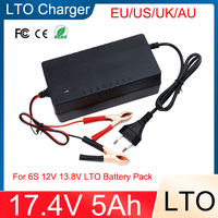 New 17.4V 5A LTO Smart Fast Charger AC 110-240V 50/60Hz With Fan For 6S 12V 13.8V 40A 45A Yinlong Lithium Titanate Battery Pack