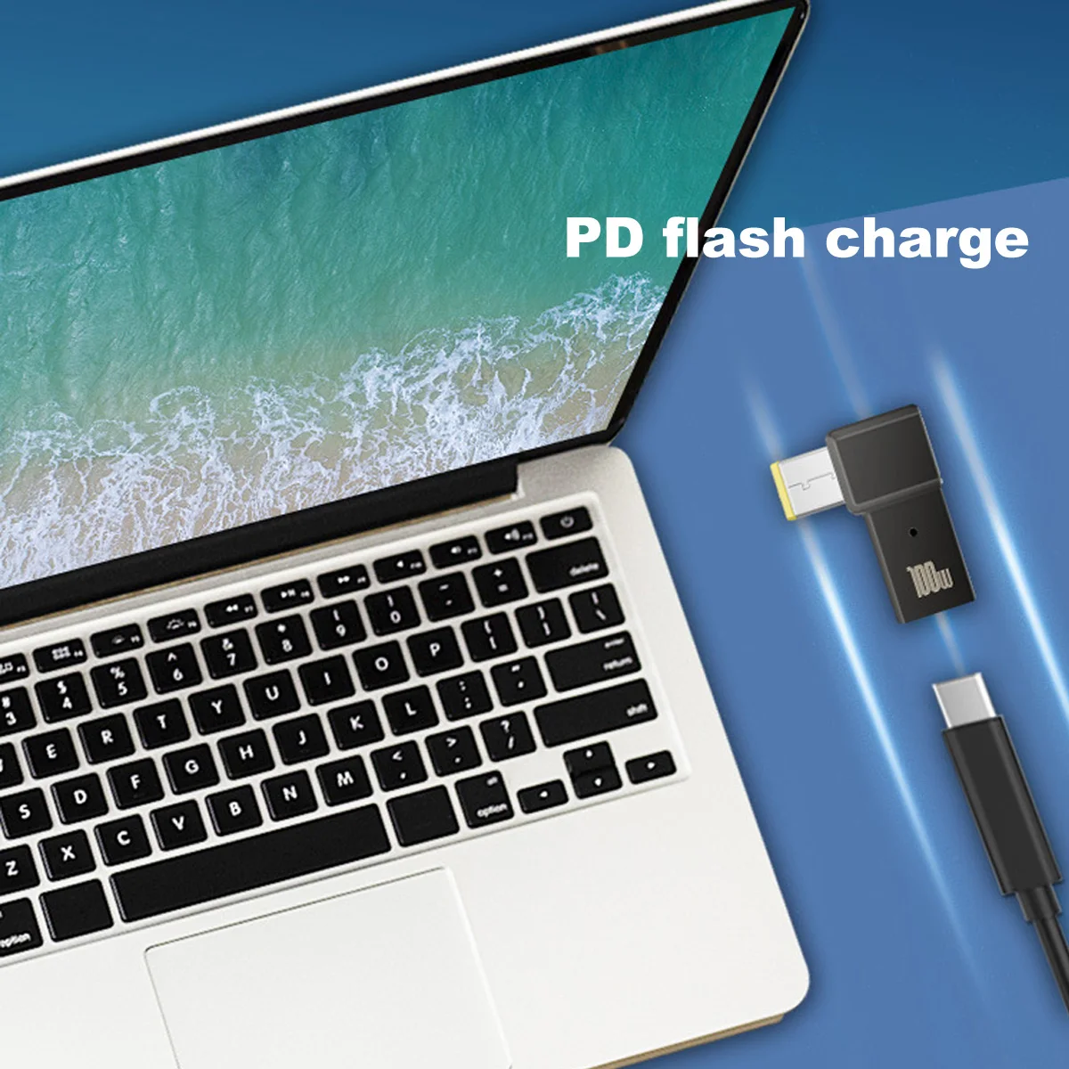 FONKEN PD 100W USB 유형 C 여성 DC 남성 어댑터 USB-C 빠른 충전 케이블 스퀘어 PD 플러그