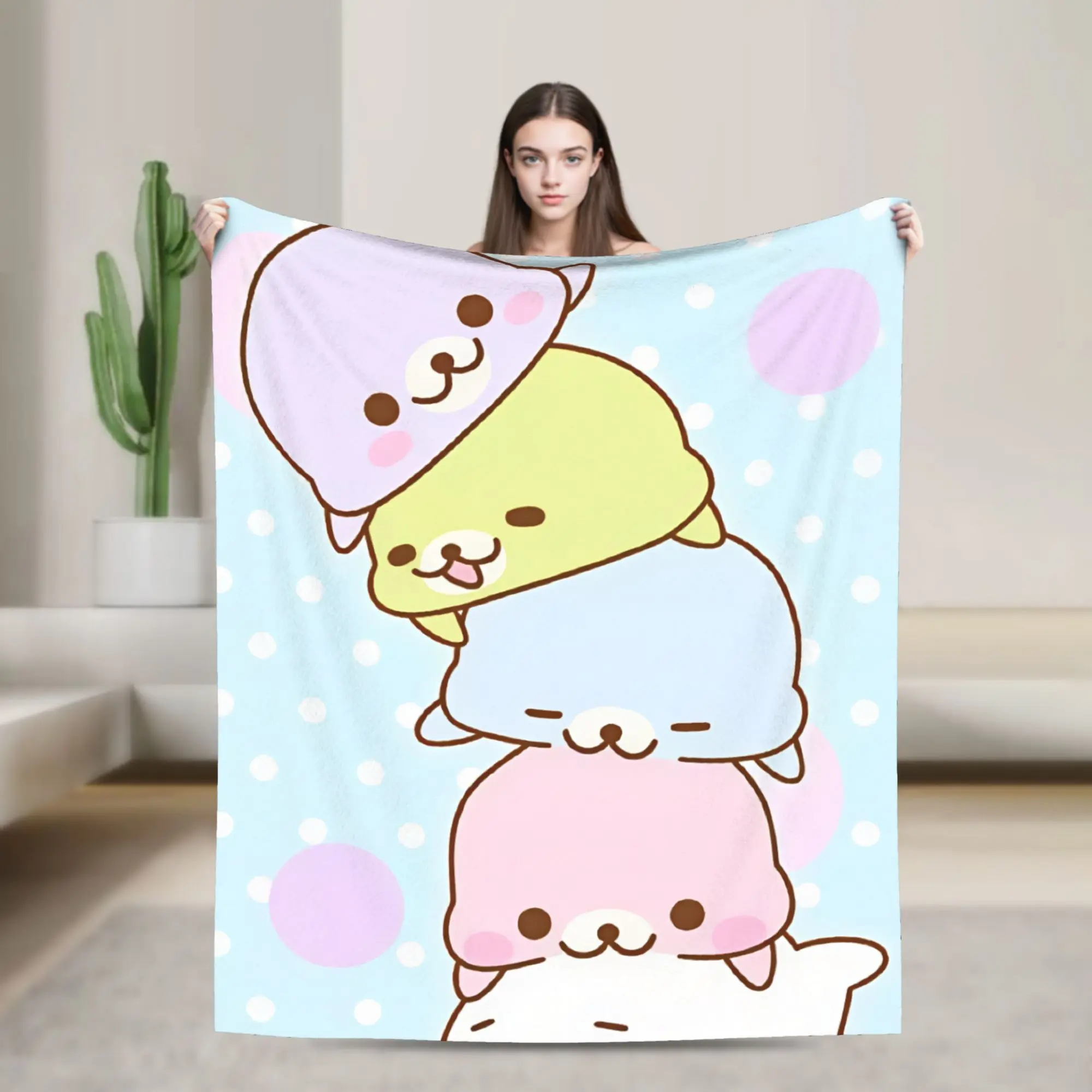 Mamegomas Blanket Quality Soft  Bedding Throws Spring Children Couch Bed Pattern Bedspread