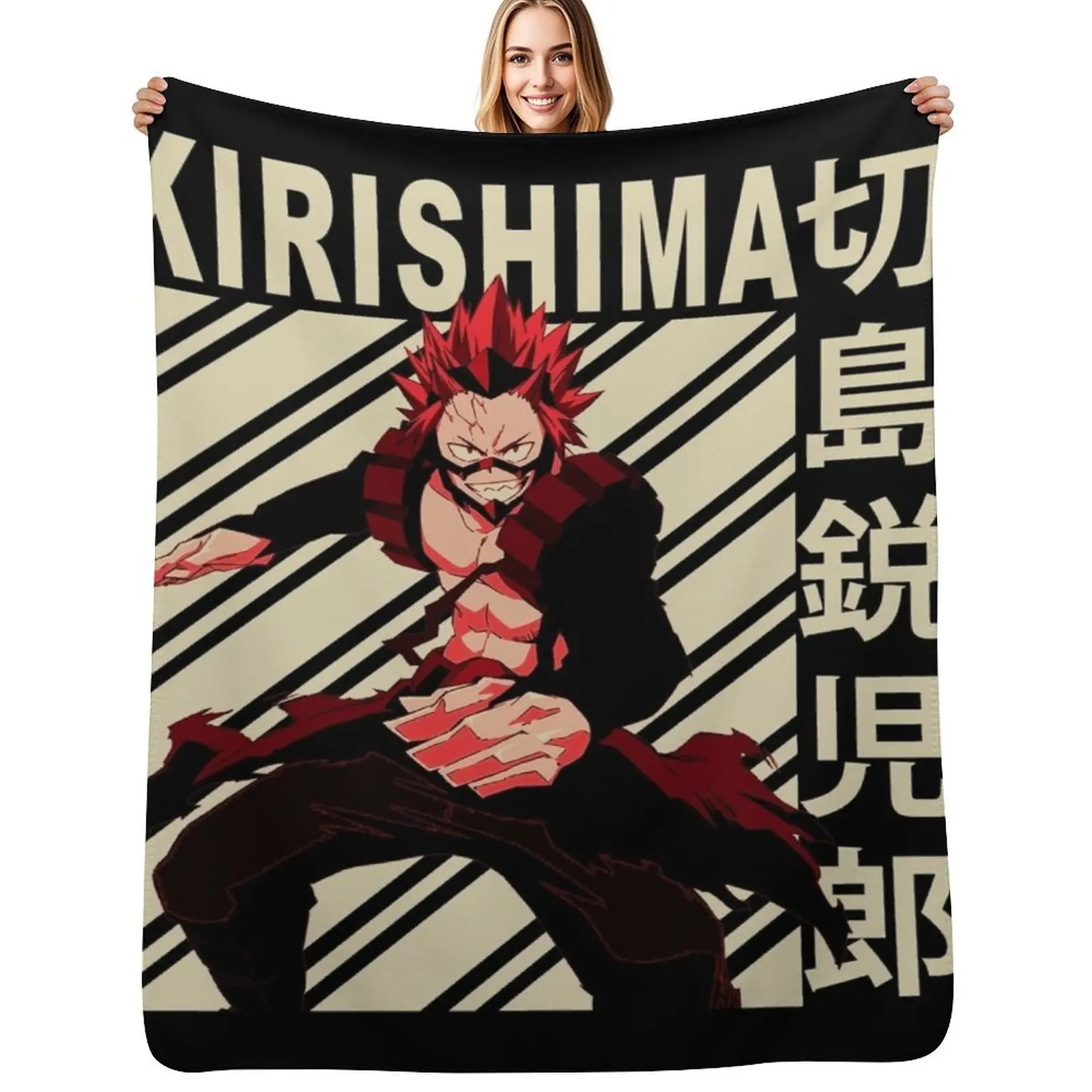 

Kirishima Eijiro - Vintage Art Throw Blanket Sofa Quilt Sofa Throw sofa bed Flannel Blankets