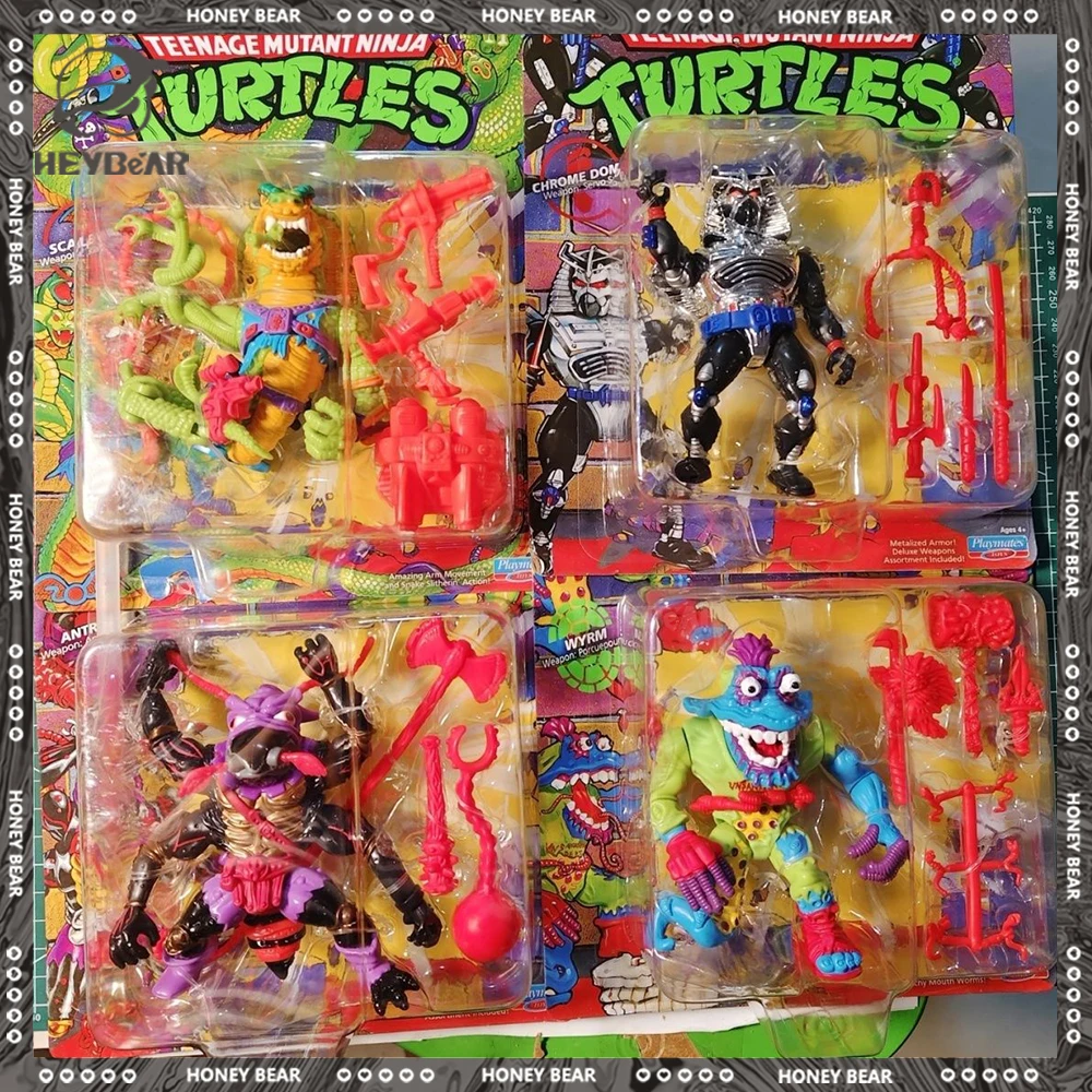 

New Playmates Anime Figure Squirmingly Tyrannosaurus Ant Scale Tail Gangtietou Figures Turtles Mobile Toy Collect Helloween Gift