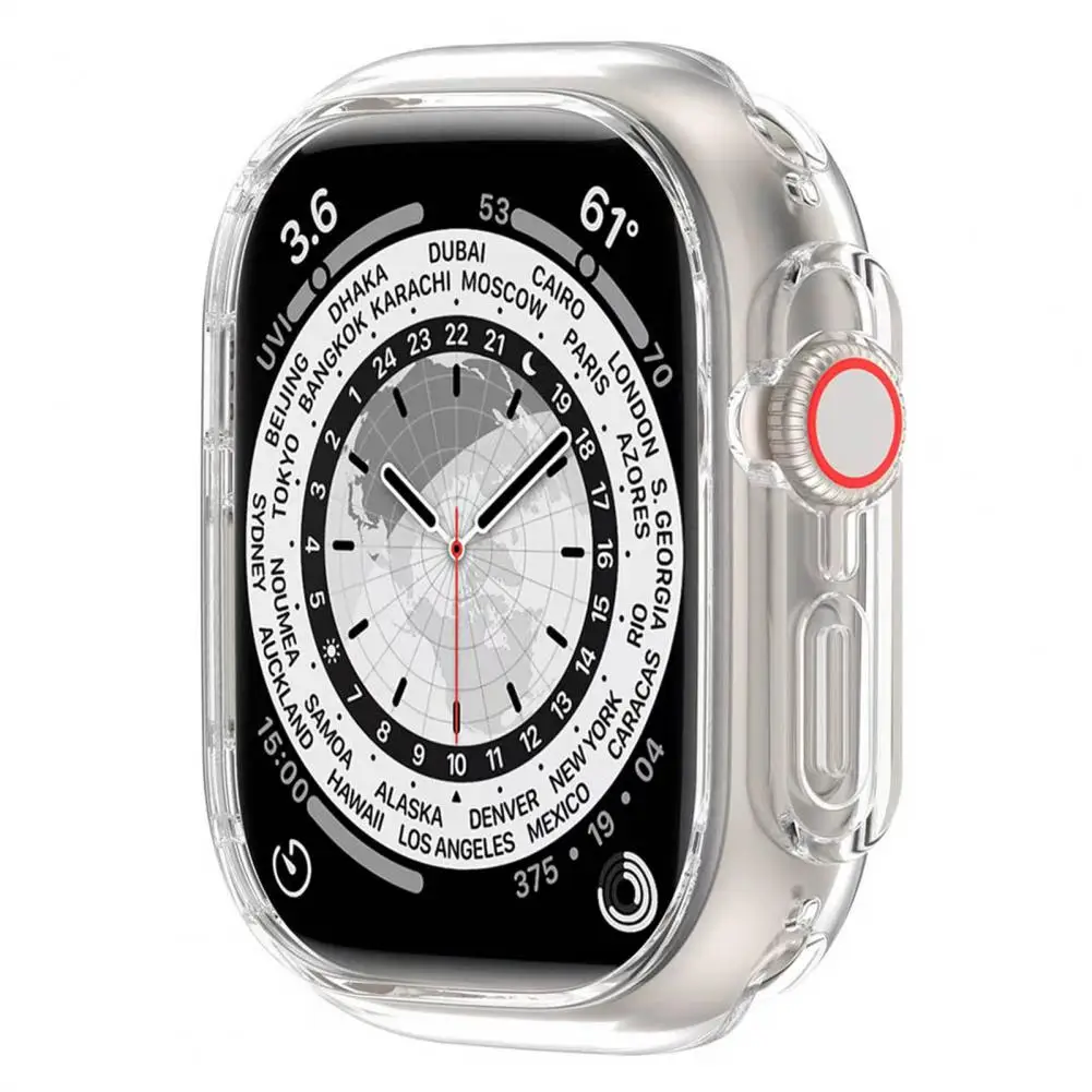 Watch Cover Hollow Solid Color Drop-proof Hard PC Watch Protective Case Bumper Shell for Apple Watch Ultra 49mm