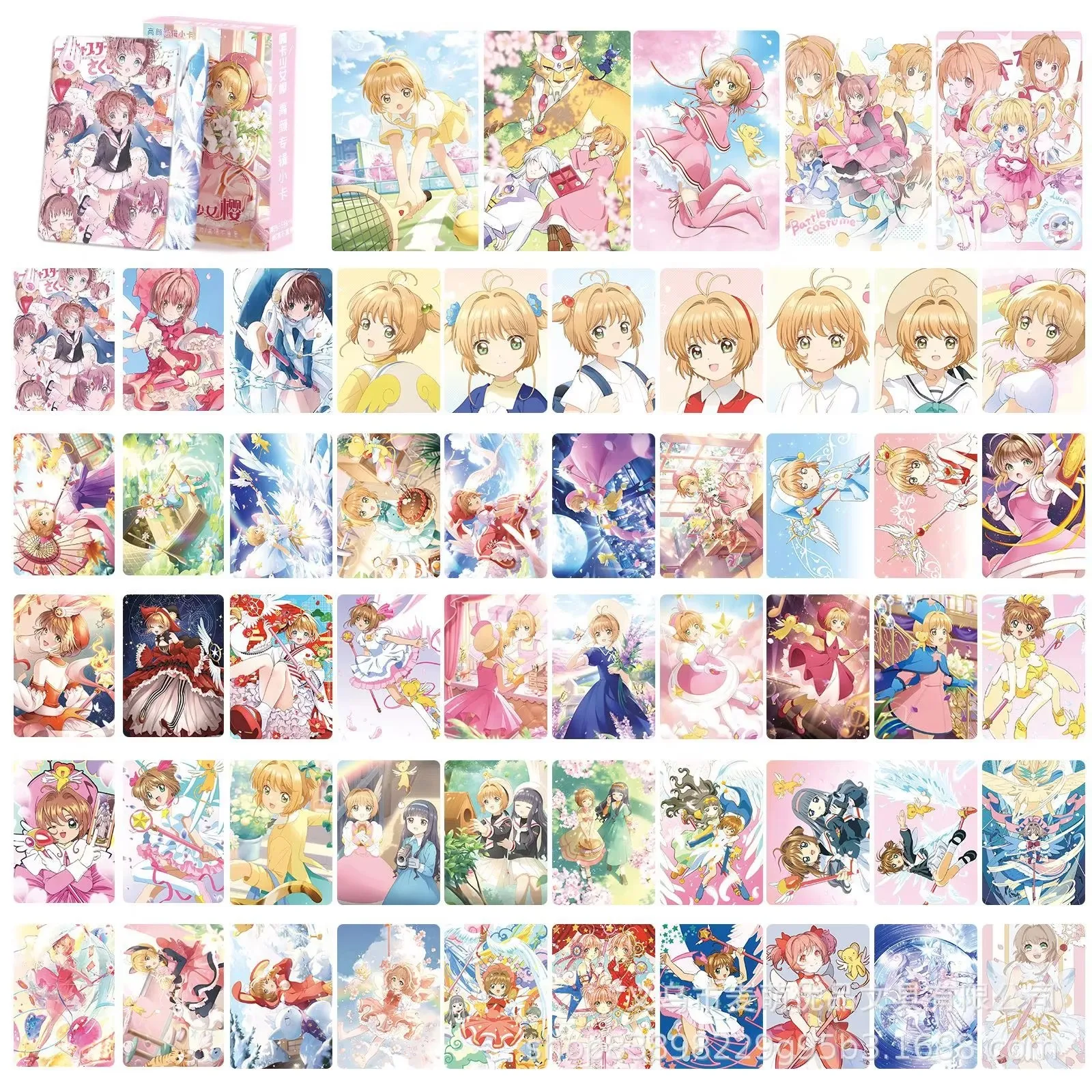 Набор из 55 карточек с персонажами аниме «Волшебница Сакура»: KINOMOTO SAKURA, LI SYAORAN. Маленькие карточки, 3-дюймовая коробка, LOMO-карточки, закладки, сувениры.