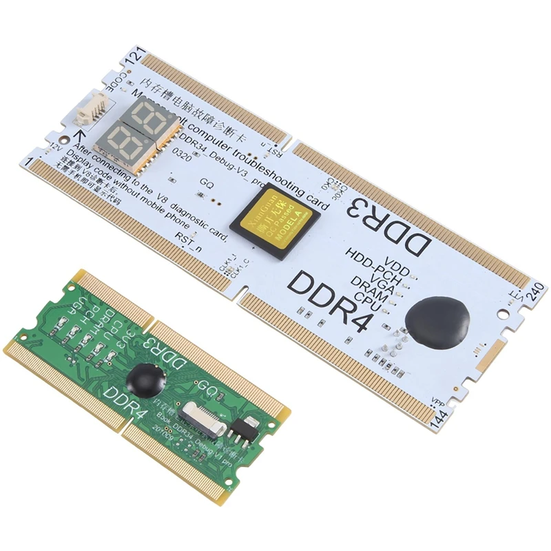 Laptop/Desktop Motherboard Memory Slot DDR3/DDR4 Diagnostic Analyzer Debug Test Card For DDR3/4 Notebook Repair