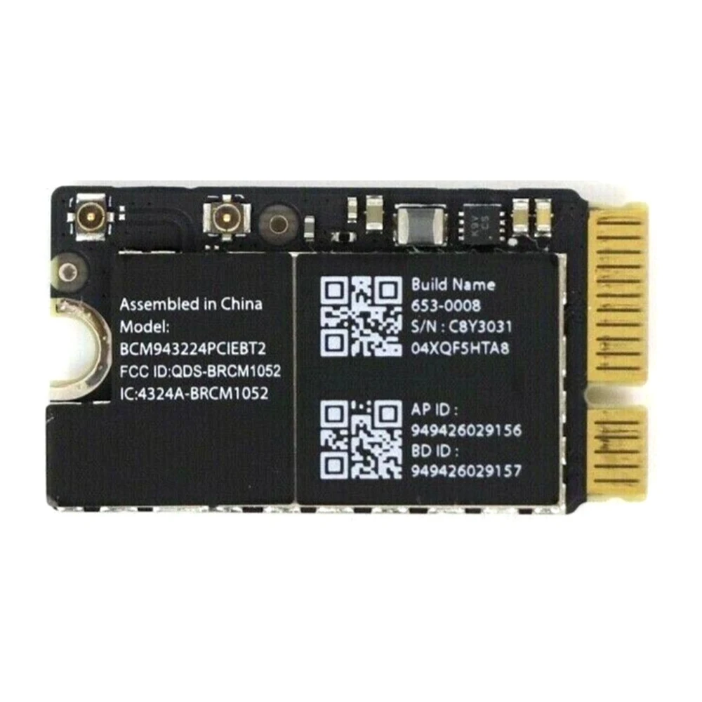 Original Used Wifi Bluetoot Airport Card BCM943224PCIEBT2 For Macbook Air A1369 A1370 A1465 A1466 Wifi Card 2010 2011 2012 Year