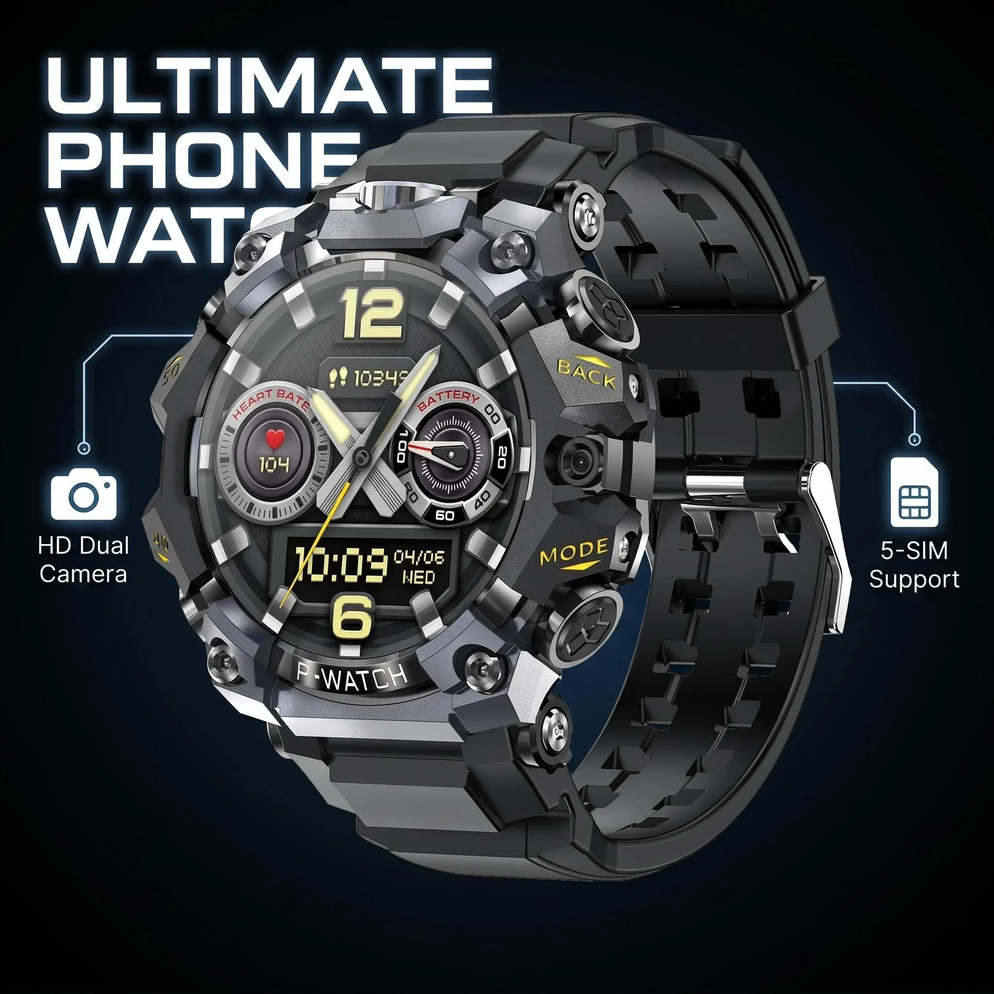 Smartwatch Id - สมาร์ทวอทช์ระบบปฏิบัติการแอนดรอยด์ 5G LTE ความจุ 32GB+512GB พร้อมกล้องคู่