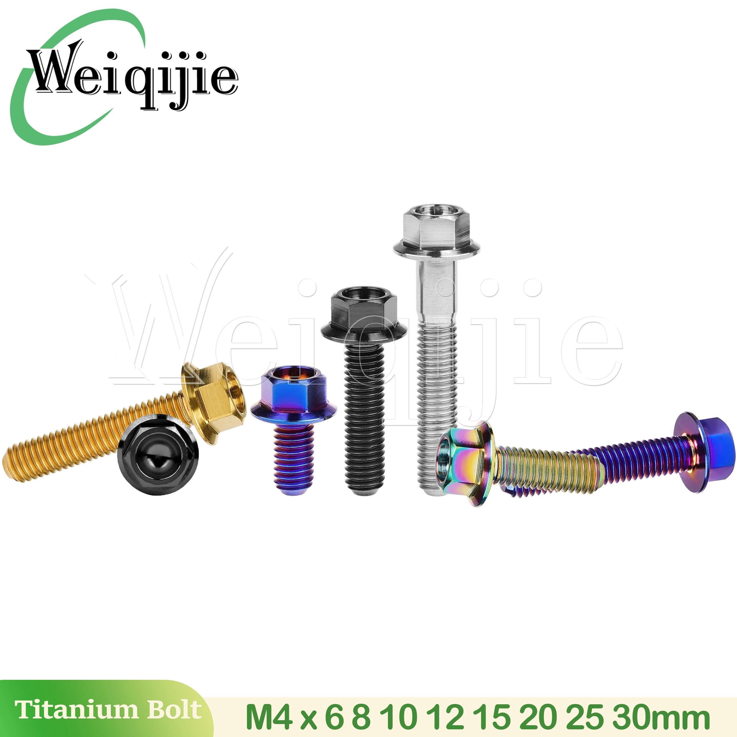Weiqijie Titanium Alloy M4x6 8 10 12 15 20 25 30mm Small Flange Head Bolt Exquisite Craftsmanship Multi Color Modification Screw