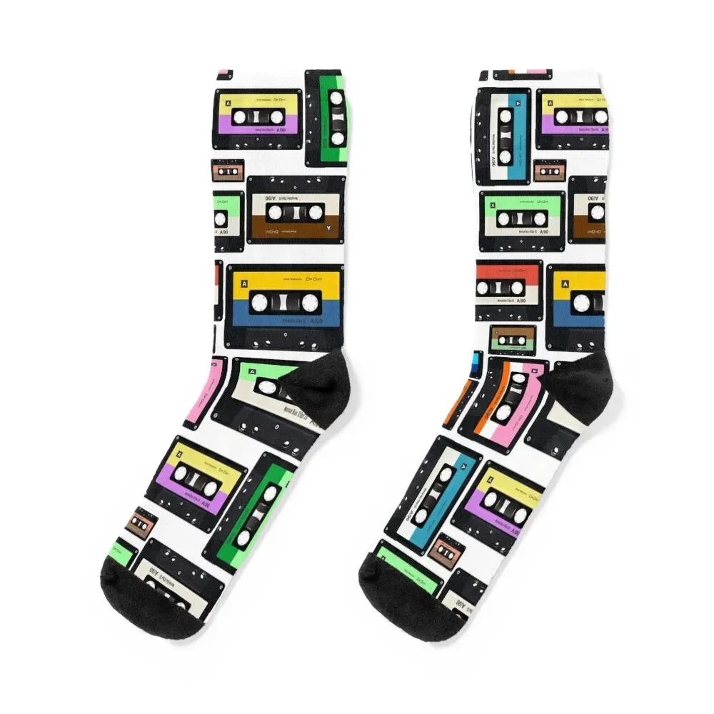 Cassette Vinyl Record Socks christmass gift summer with print Man Socks Women's