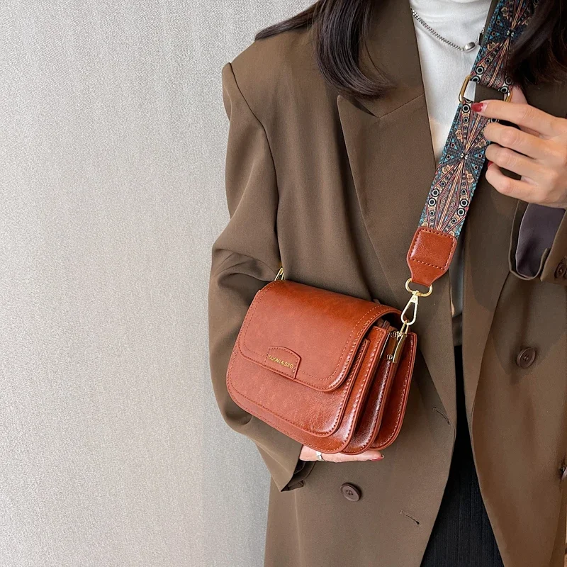 

New Style Winter Vintage Flap Lock Classic Women Bags Casual Leather Shoulder Bags Clutch Crossbody Bag Handbag Messenger