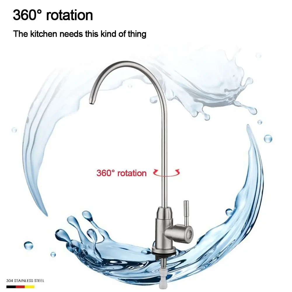 Stainless Steel Water Filter Faucet Quick Connector Single Cold Kitchen Taps Easy Installation Drinking Water Faucet Wash Basin