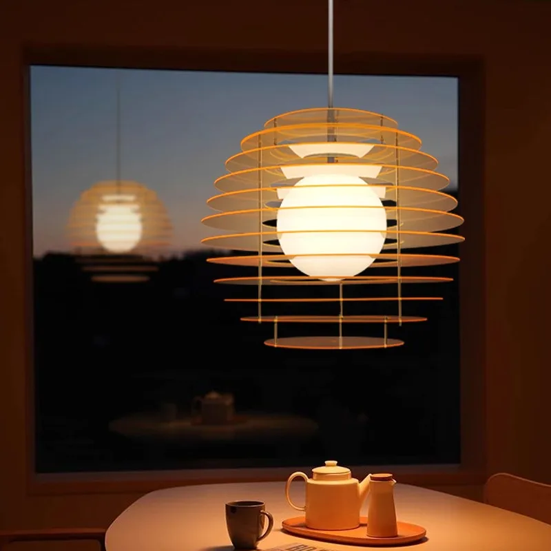 Sunrise Pendant Lamp Bauhaus Orange Pendant Light Designer Restaurant Bar Counter Kitchen Island Medieval Warm Atmosphere Light