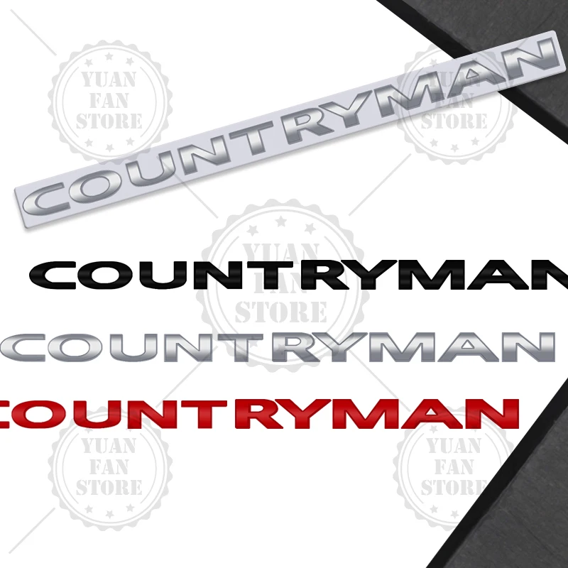 1PCS Metal Letter For Countryman Clubman MINI Cooper S 3D Emblem Car Rear Trunk Decals Lettering Badge Auto Accessories Styling