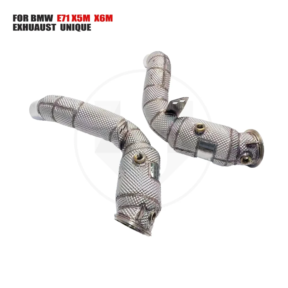 UNIQUE Car Accessories Exhaust Downpipe High Flow Performance for BMW E71 X5M  X6M 4.4T 2009~2013  With OPF Catalytic Converter