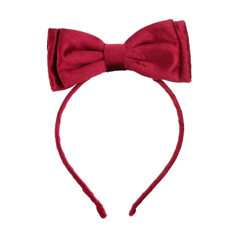 

Retro Lovely Velvet Bow Hair Band Kids Girls Children Hair Band Cute Korean Hair Accessories Non-Slip Double Layer Bow Gift Girl