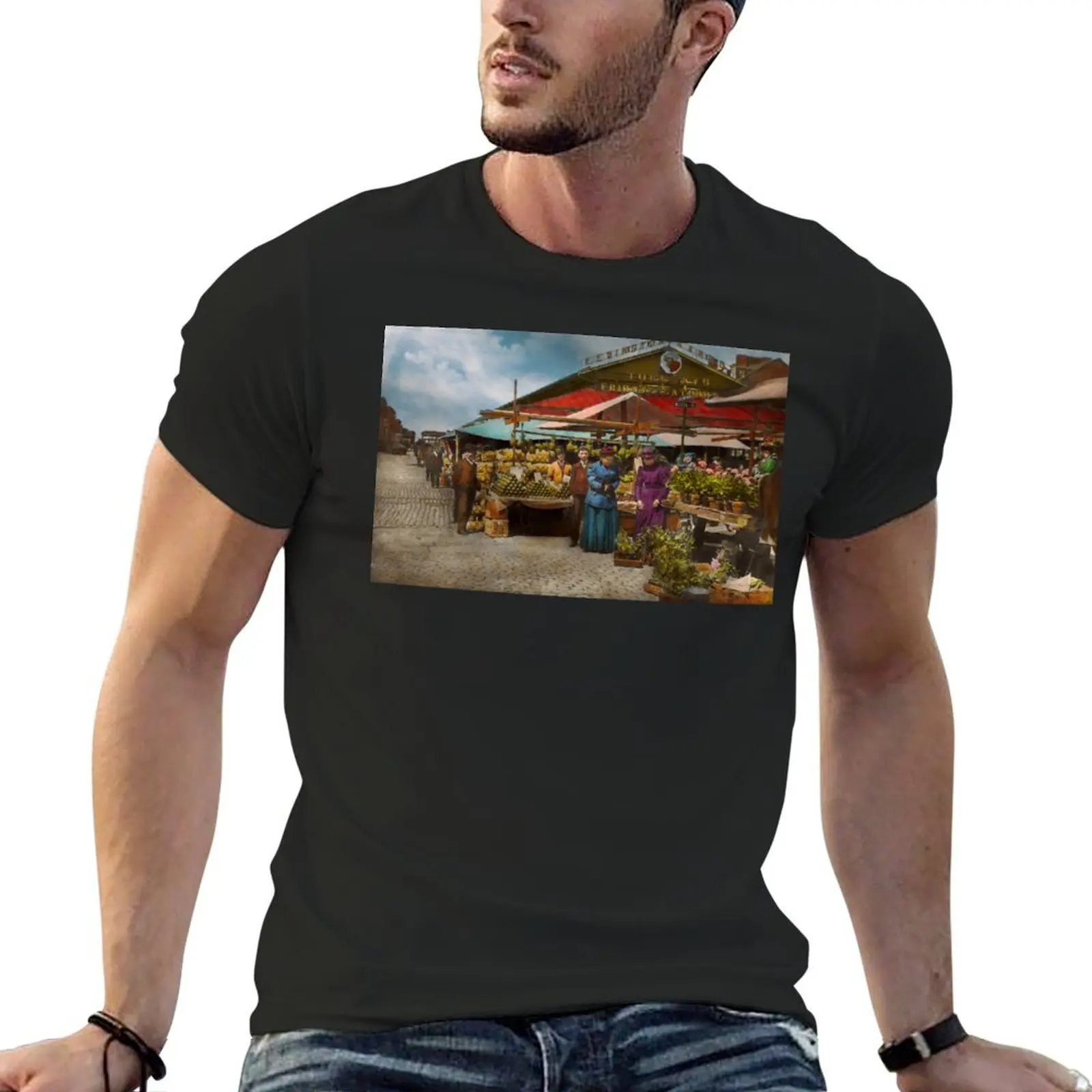 City - Lexington market, Baltimore, Maryland 1890 T-Shirt essential t shirt vintage mens tall t shirts