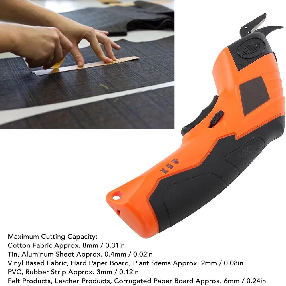 Ciseaux électriques 4V, tondeuses de tailleur professionnelles, outils de coupe de tissu, de cuir et de carton, lames en acier au manganèse, ciseaux électriques rechargeables USB domestiques, lames remplaçables