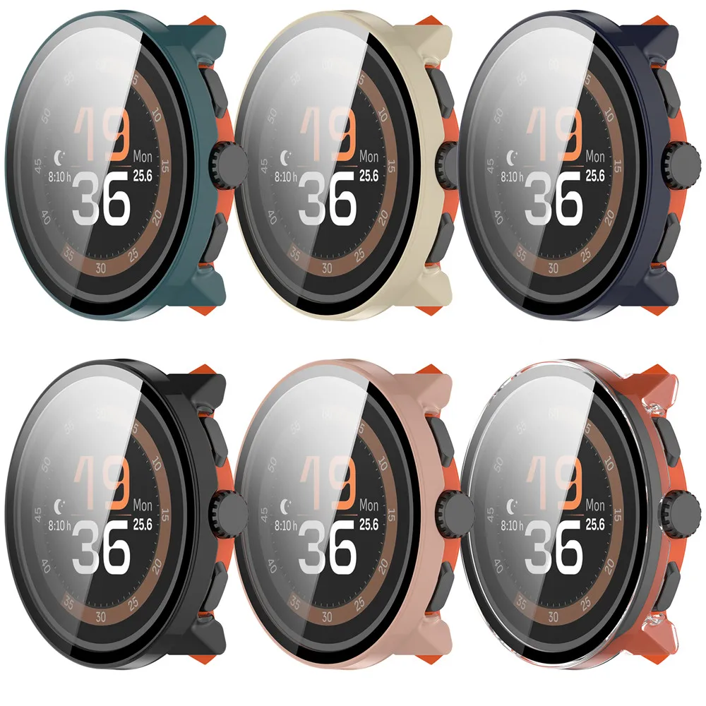 pc Watch Case Protective Cover for SUUNTO RUN Hard Frame Glass Full Coverage Cases Shell Accessories