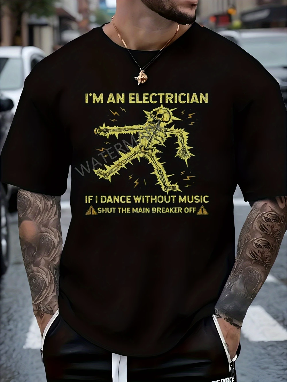 Men'S Funny Electrician Humor T-Shirt When I'M Not Dancing To Music Men's T-shirts for Summer