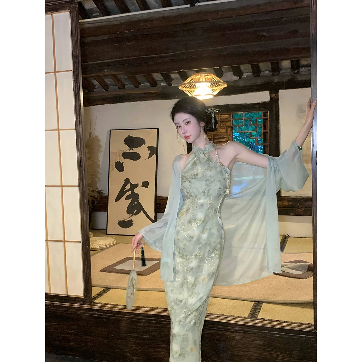 

Женский летний кардиган Sy White Jade Spring 2024 из шифона с защитой от солнца, свободного кроя, с длинными рукавами