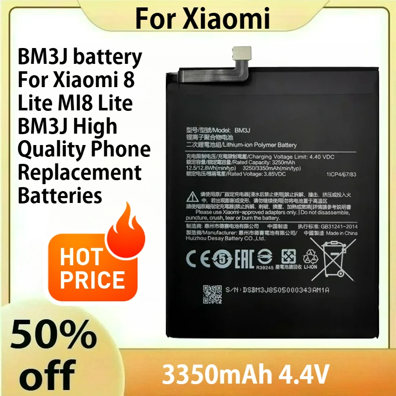 

BM3J 3350mAh battery For Xiaomi 8 Lite MI8 Lite BM3J High Quality Phone Replacement Batteries