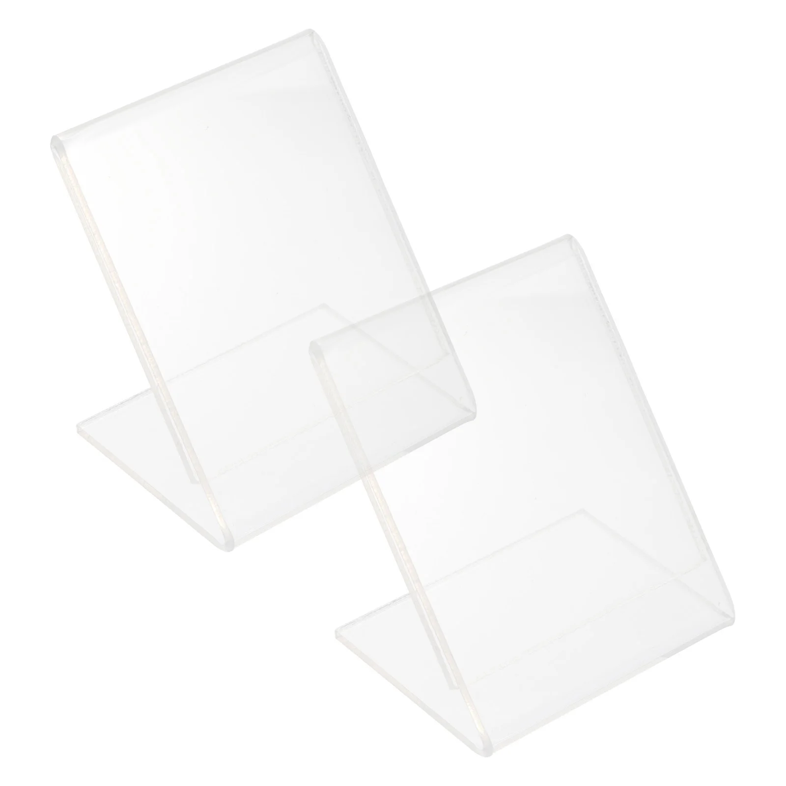

2pcs Qr Code Sign Holder L-Shaped Plastic Display Stand For Price Label Menu Card Holder Retail Office Use